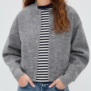 Madewell Light Gray Bomber Jacket